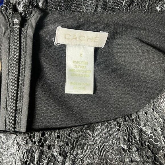 Cache Long Sleeve Grey Metallic Sheath Dress Size 2 - Picture 5 of 5